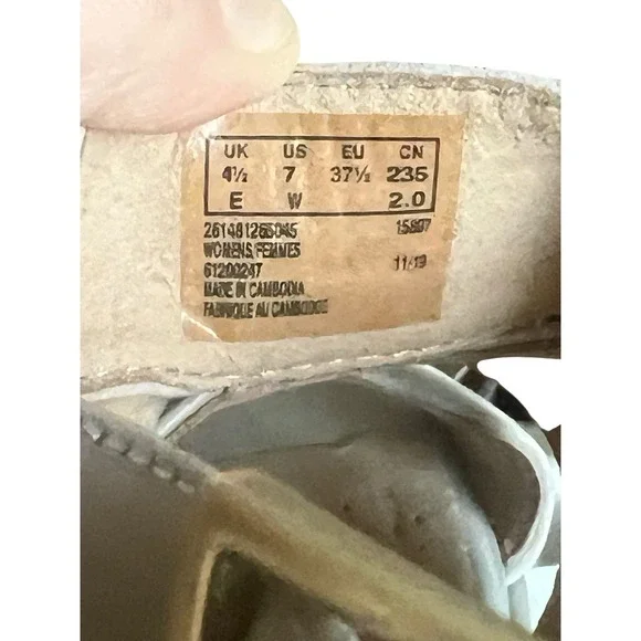 Clarks Un Plaza Go Combi Stone‎ Leather Wedge Sandal Sz 7 - Picture 9 of 16